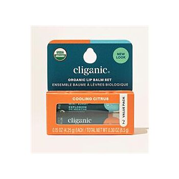 Cliganic - Cooling Citrus Lip Balm 2 Pac (2pack)