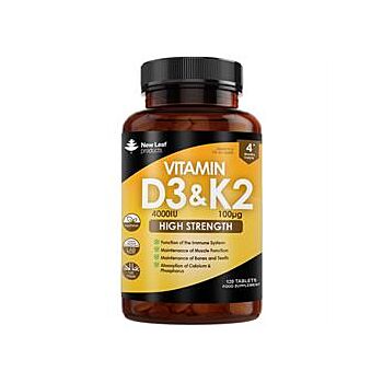 New Leaf Products - Vitamin D3 & K2 Tablets (120 tablet)