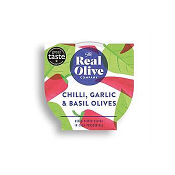 The Real Olive Company - Chilli Garlic and Basil Olives (160g)