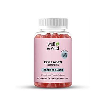 Well and Wild - Collagen Gummies Strawberry (60gummies)